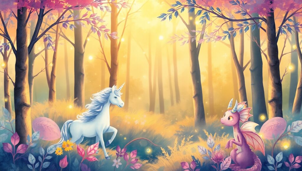 Enchanted Watercolor Forest – free AI stock image