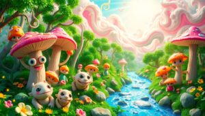 Enchanting Clay Creature Forest – free AI stock image