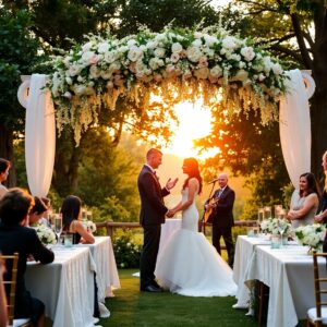 Enchanting Outdoor Wedding Celebration – free AI stock image