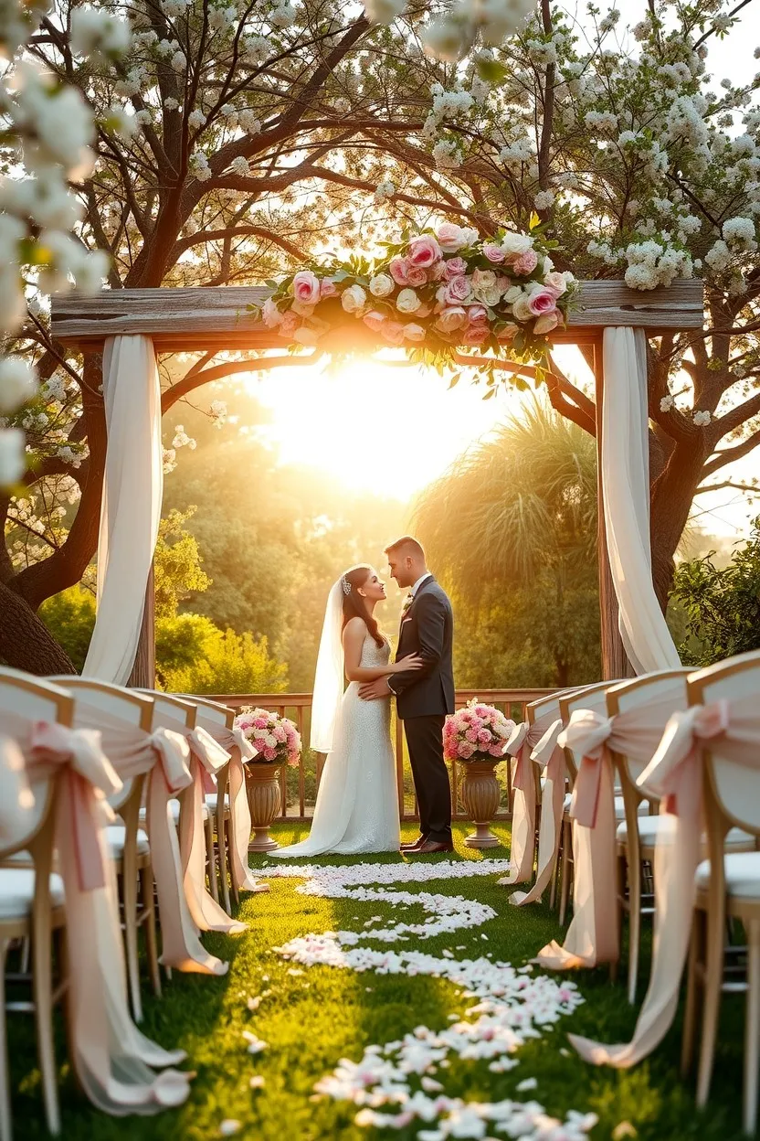 Enchanting Outdoor Wedding Under Blossoming Trees