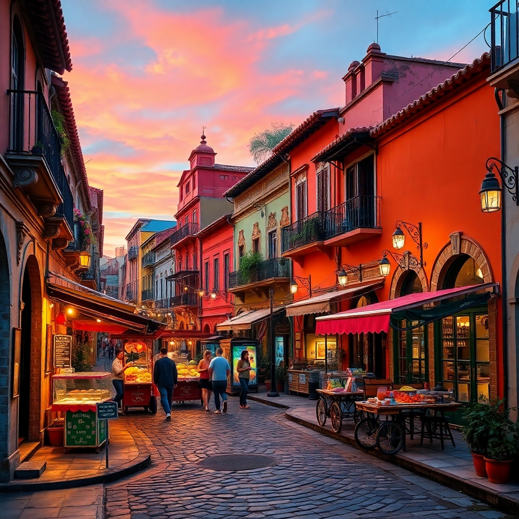 Enchanting Streets of a Vibrant City – free AI stock image