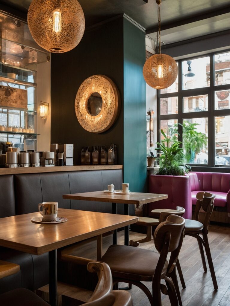 Enchanting Urban Lifestyle in a Bustling Cafe – free AI stock image