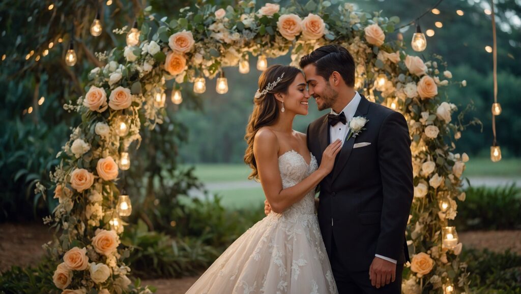 Enchanting Wedding Ceremony Under the Stars – free AI stock image