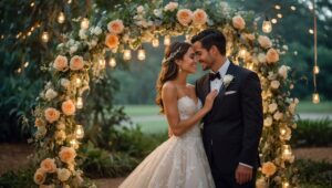 Enchanting Wedding Ceremony Under the Stars – free AI stock image