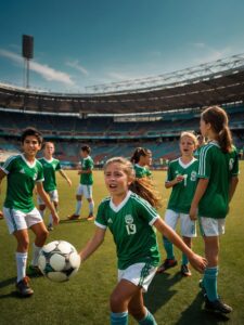 Energetic Youth Playing Soccer on Field – free AI stock image