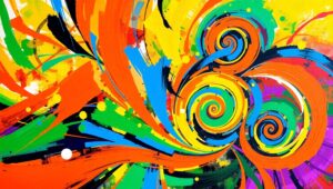 Energized Chaos in Color – free AI stock image