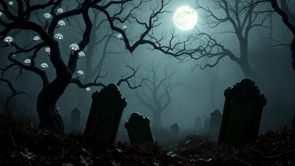 Enigmatic Forest of Shadows – free AI stock image