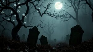 Enigmatic Forest of Shadows – free AI stock image