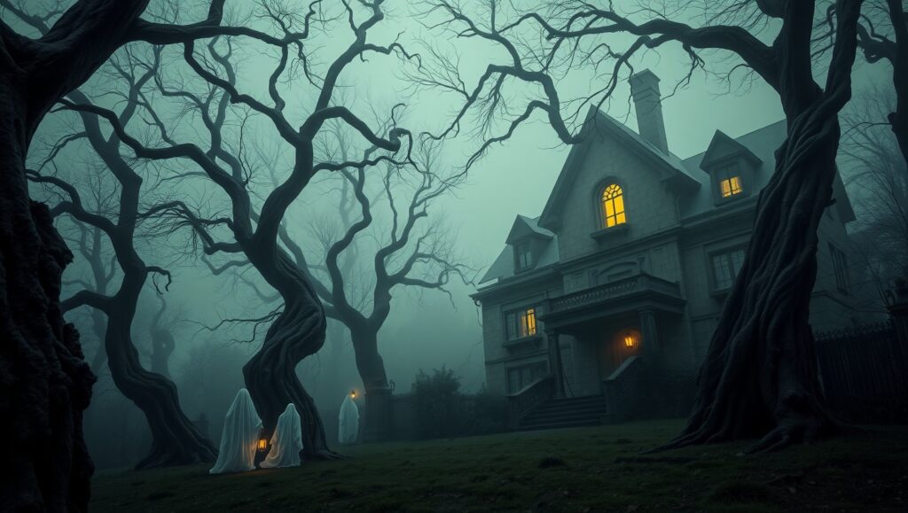 Enigmatic Forest of Shadows – free AI stock image