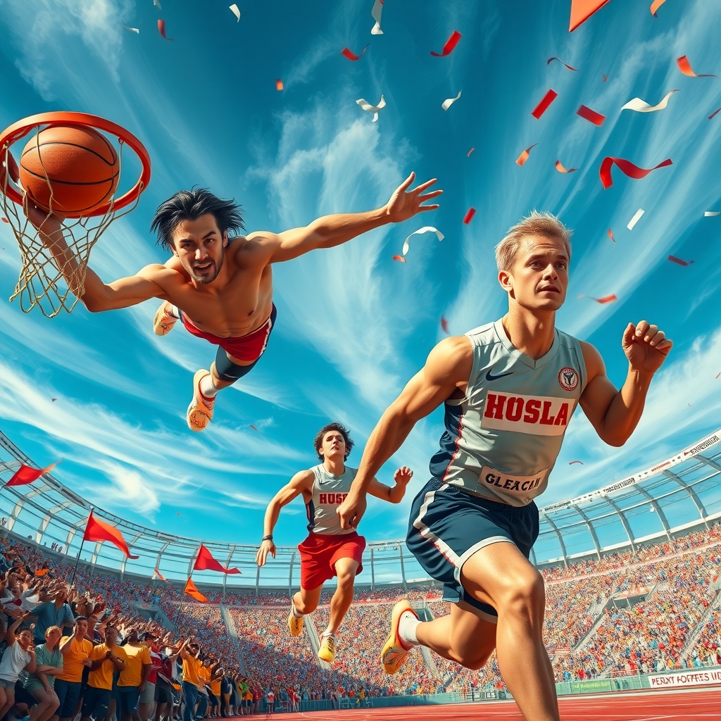 Epic Sports Moments Captured in Action – free AI stock image