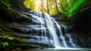 Eternal Flow of Tranquil Waters – free AI stock image
