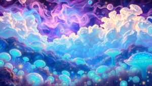 Ethereal Biomorphic Landscape – free AI stock image
