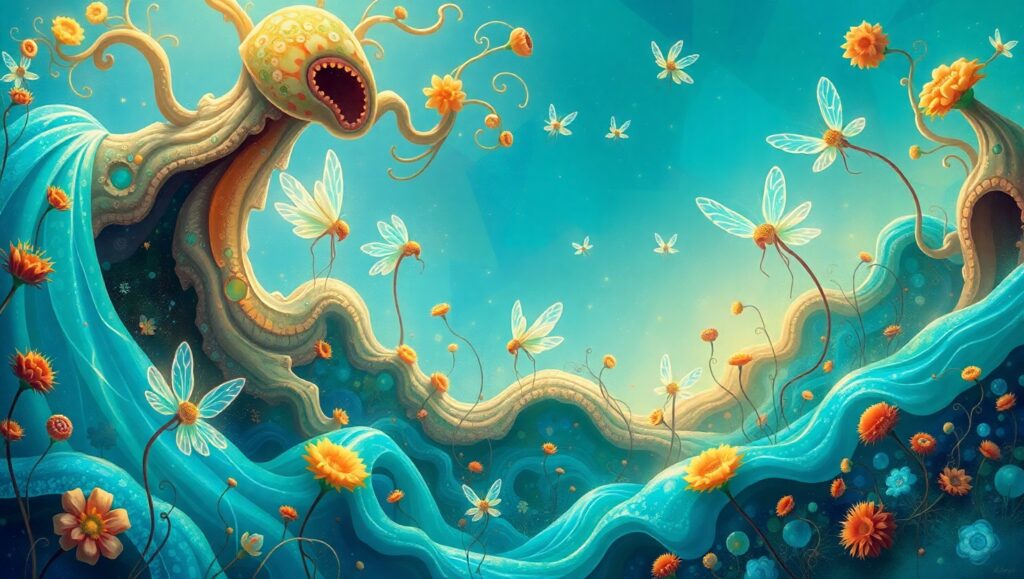 Ethereal Biomorphic Landscape – free AI stock image