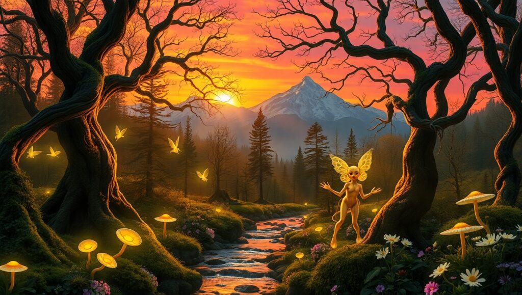 Ethereal Bronze Forest – free AI stock image