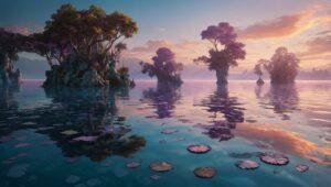 Ethereal Dreamscape of Floating Islands – free AI stock image