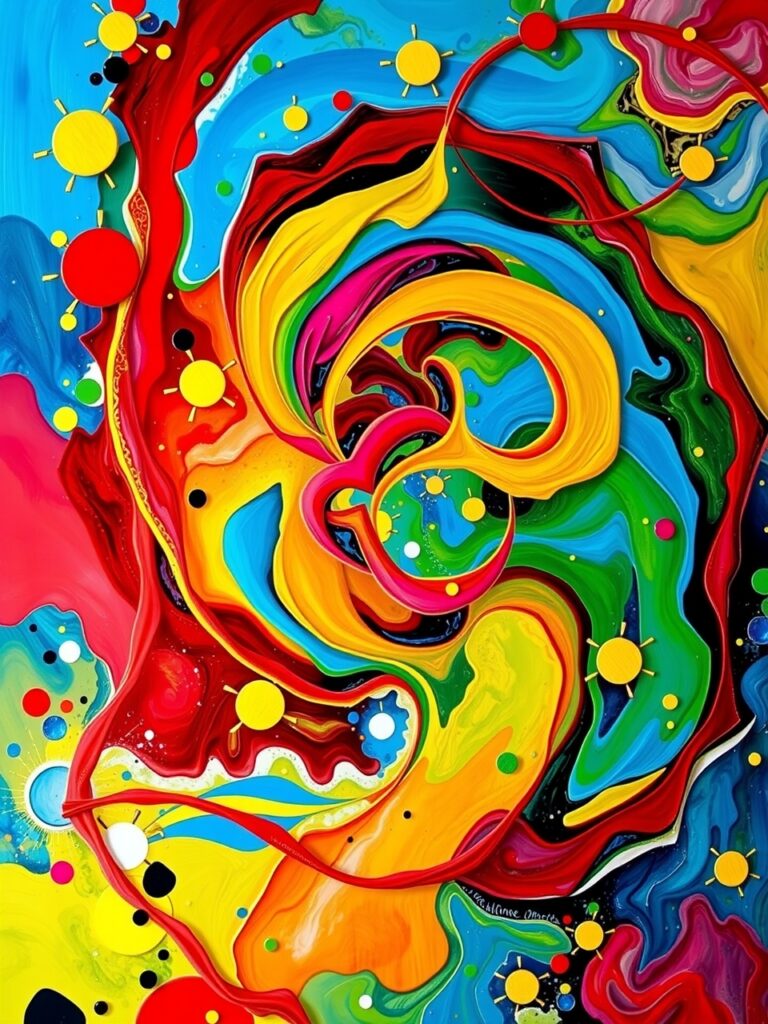 Ethereal Flow of Colorful Forms and Shapes – free AI stock image