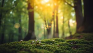 Ethereal Forest of Light – free AI stock image