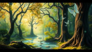 Ethereal Forest of Serenity – free AI stock image
