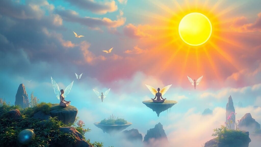 Ethereal Islands of Serenity – free AI stock image