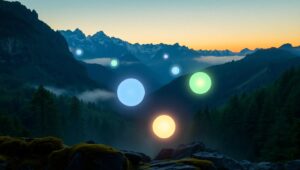 Ethereal Mountain Serenity – free AI stock image