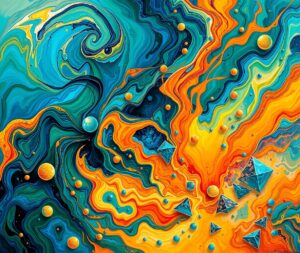 Ethereal Patterns in Colorful Abstraction – free AI stock image