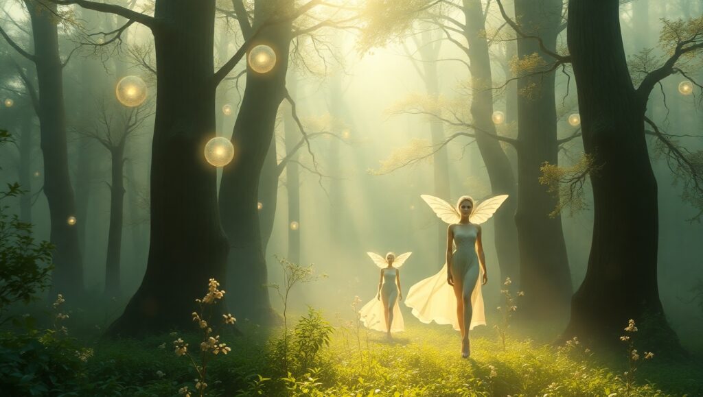Ethereal Serenity in a Mystic Forest – free AI stock image