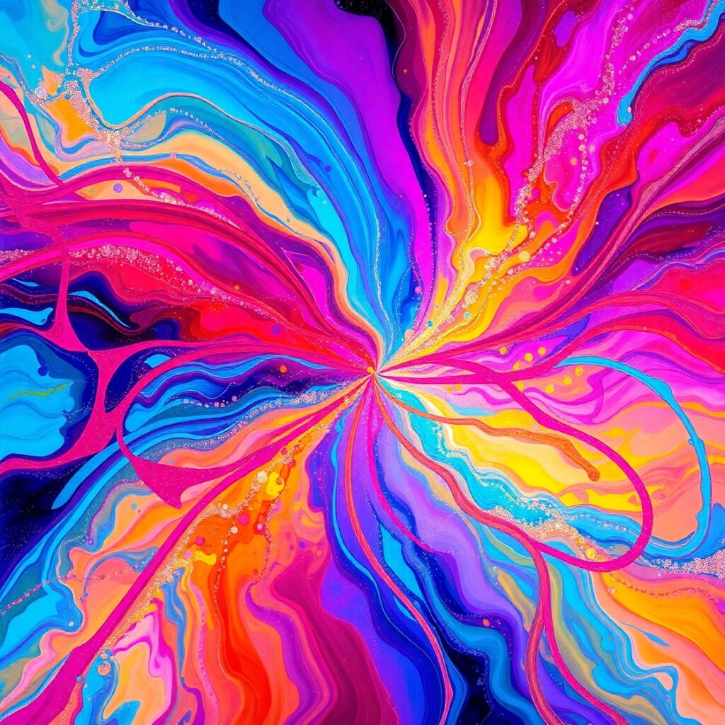 Ethereal Swirls of Color and Light – free AI stock image
