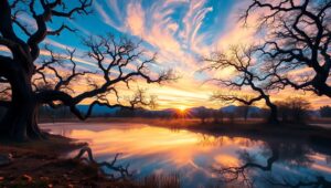 Ethereal Twilight Reflections – free AI stock image