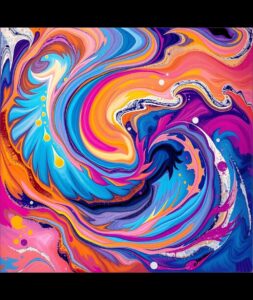 Ethereal Waves of Color and Light – free AI stock image