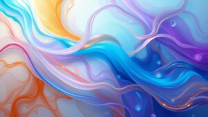 Ethereal Waves of Color in Abstract Form image – free AI stock image