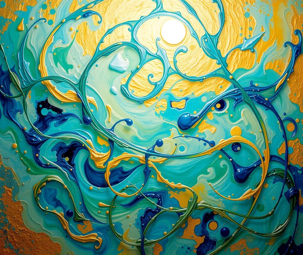 Ethereal Waves of Colorful Abstraction – free AI stock image