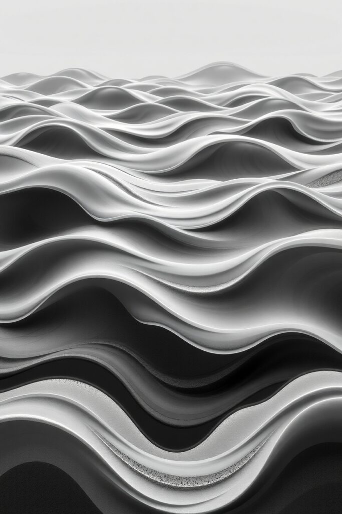 Ethereal Waves of Monochrome Bliss – free AI stock image
