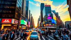 Evening Rush in the City Streets – free AI stock image