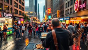 Evening Vibes in Urban Jungle – free AI stock image