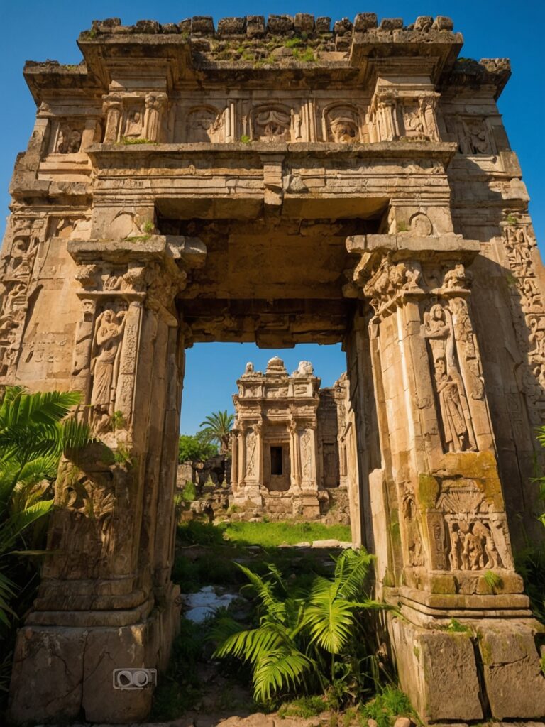 Exploring Ancient Cities on a Travel Adventure – free AI stock image