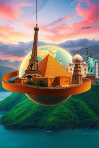 Exploring Iconic Landmarks From Around the World – free AI stock image