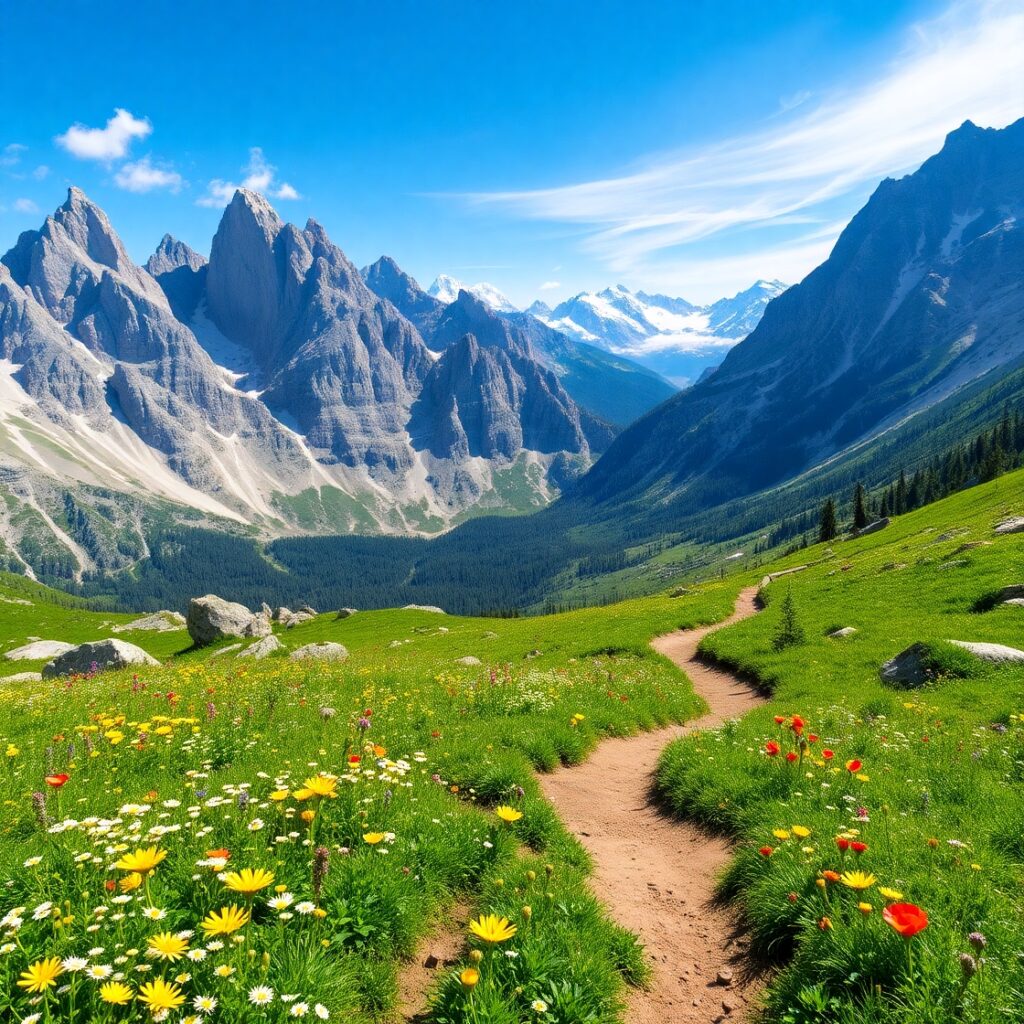 Exploring Serene Mountain Landscapes During Travel – free AI stock image