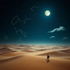 Exploring Vast Deserts Under Starlit Skies – free AI stock image