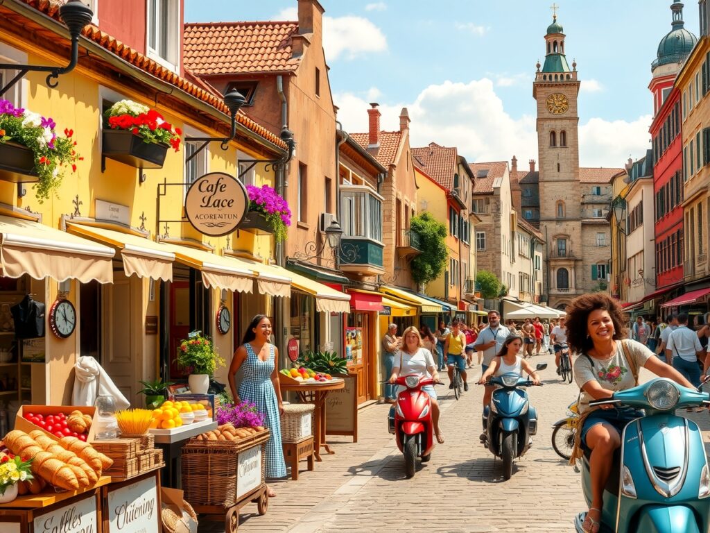 Exploring Vibrant City Streets in Summer – free AI stock image