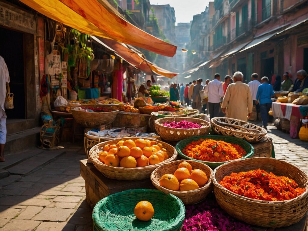 Exploring Vibrant Markets During Travel Adventures – free AI stock image