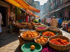 Exploring Vibrant Markets During Travel Adventures – free AI stock image