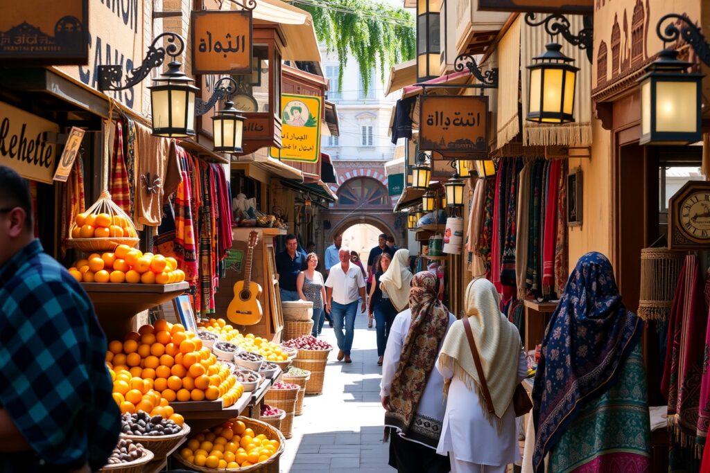 Exploring Vibrant Markets in Exotic Cities – free AI stock image