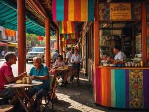 Exploring Vibrant Streets on a Global Journey – free AI stock image