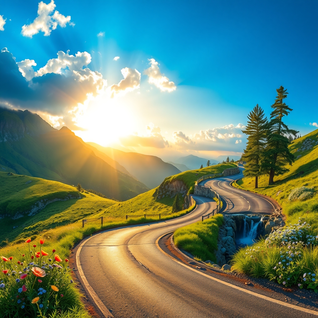 Exploring Winding Roads Through Lush Mountains – free AI stock image