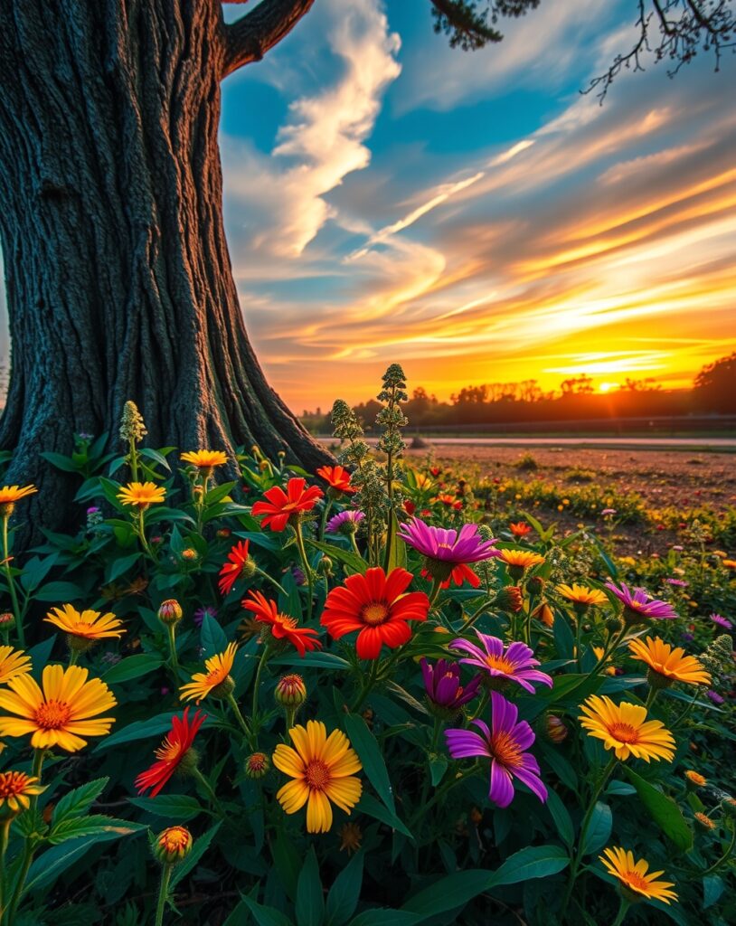 An Explosion of Vibrant Colors in Nature – free AI stock image