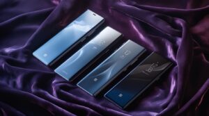 Exquisite Luxury Smartphones on Velvet Texture – free AI stock image