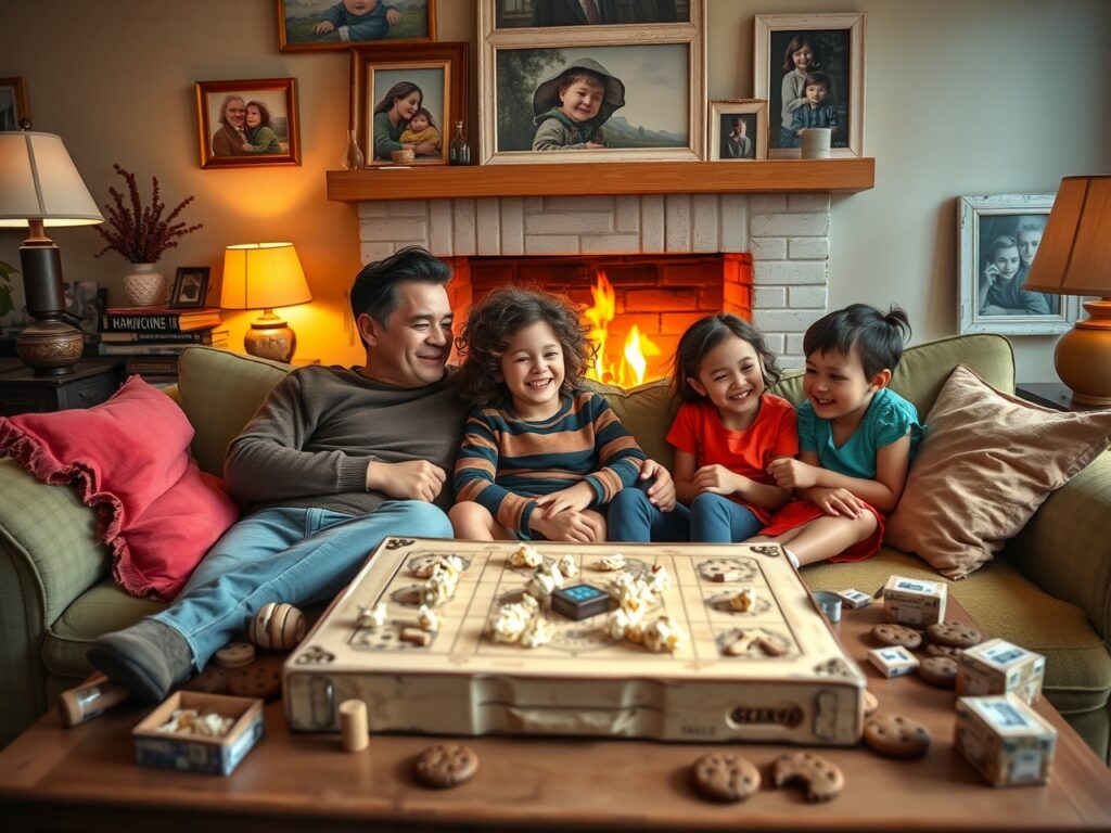 Family Bonding in a Cozy Living Room – free AI stock image