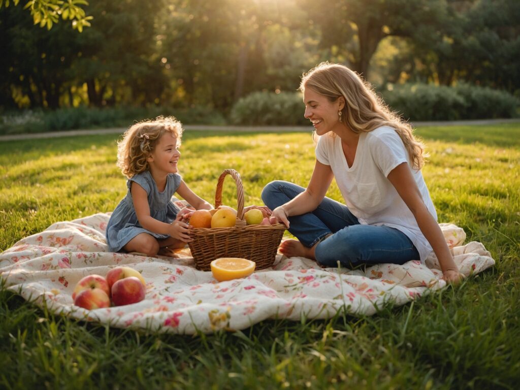 Family Bonding in a Sunny Park – free AI stock image