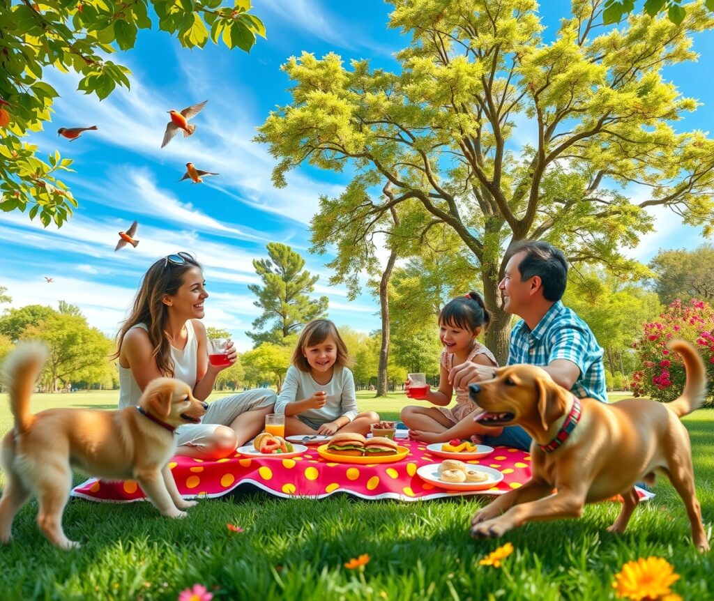 Family Enjoying a Picnic in the Park – free AI stock image