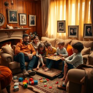A Family Gathered in a Cozy Living Room – free AI stock image